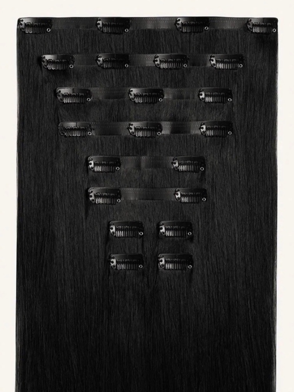 LUXY HAIR EXTENSIONS 24 inch Seamless Off Black Clip Ins 240g NEW